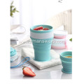 Portable foldable silicone collapsible drinking cup with lid